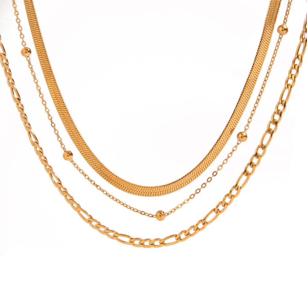 1 piece simple series classic annular stainless steel  gold plated women layered necklaces h5Picture6