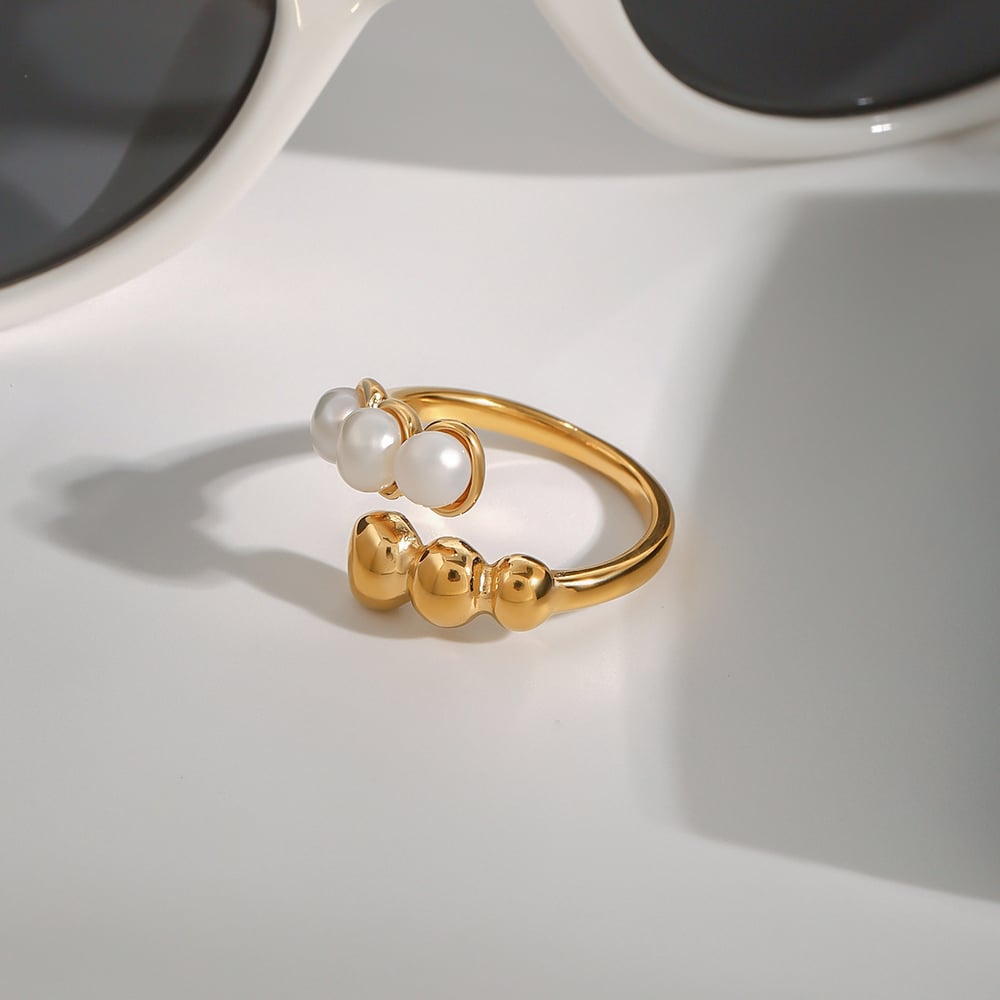 1 Piece Charming Series Elegant Spiral Shape Stainless Steel Gold Color Women's Single Rings h5Picture3