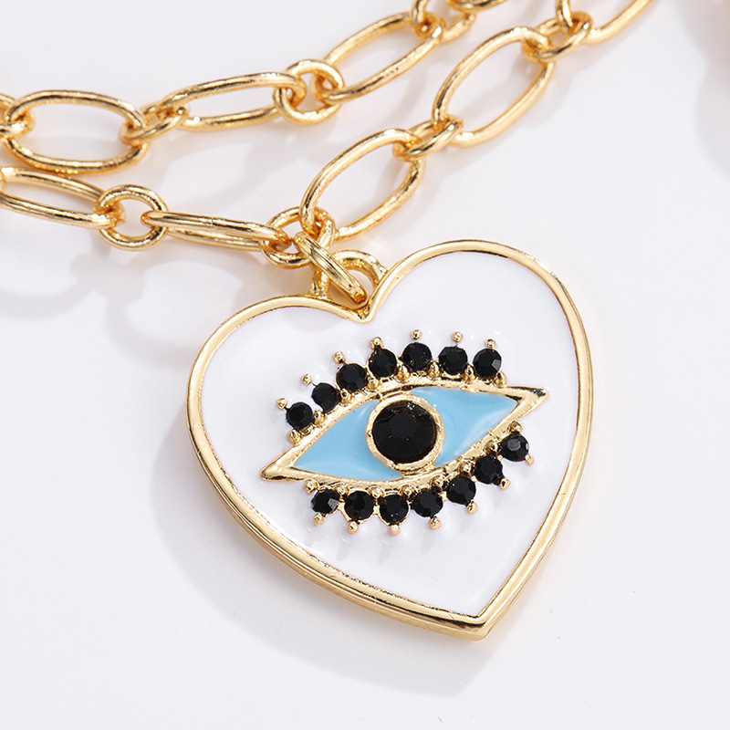 1 Piece Exquisite Series Sparkling Heart Shape Gold Color Alloy Women's Charm Bracelets Picture3