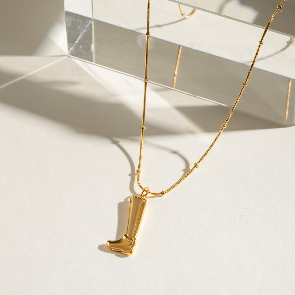 1 Piece Romantic Series Chic Irregular Boot Stainless Steel Gold Color Women's Pendant Necklaces h5Picture4