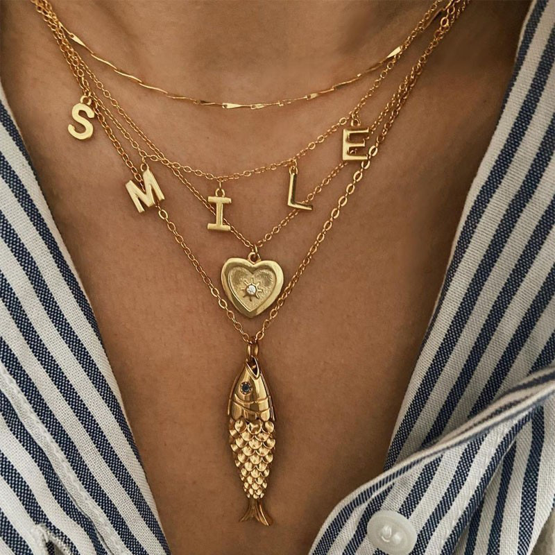 collier avec pendentif tortue en acier inoxydable doré pour femme, série simple, , 1 pièce h5Image5