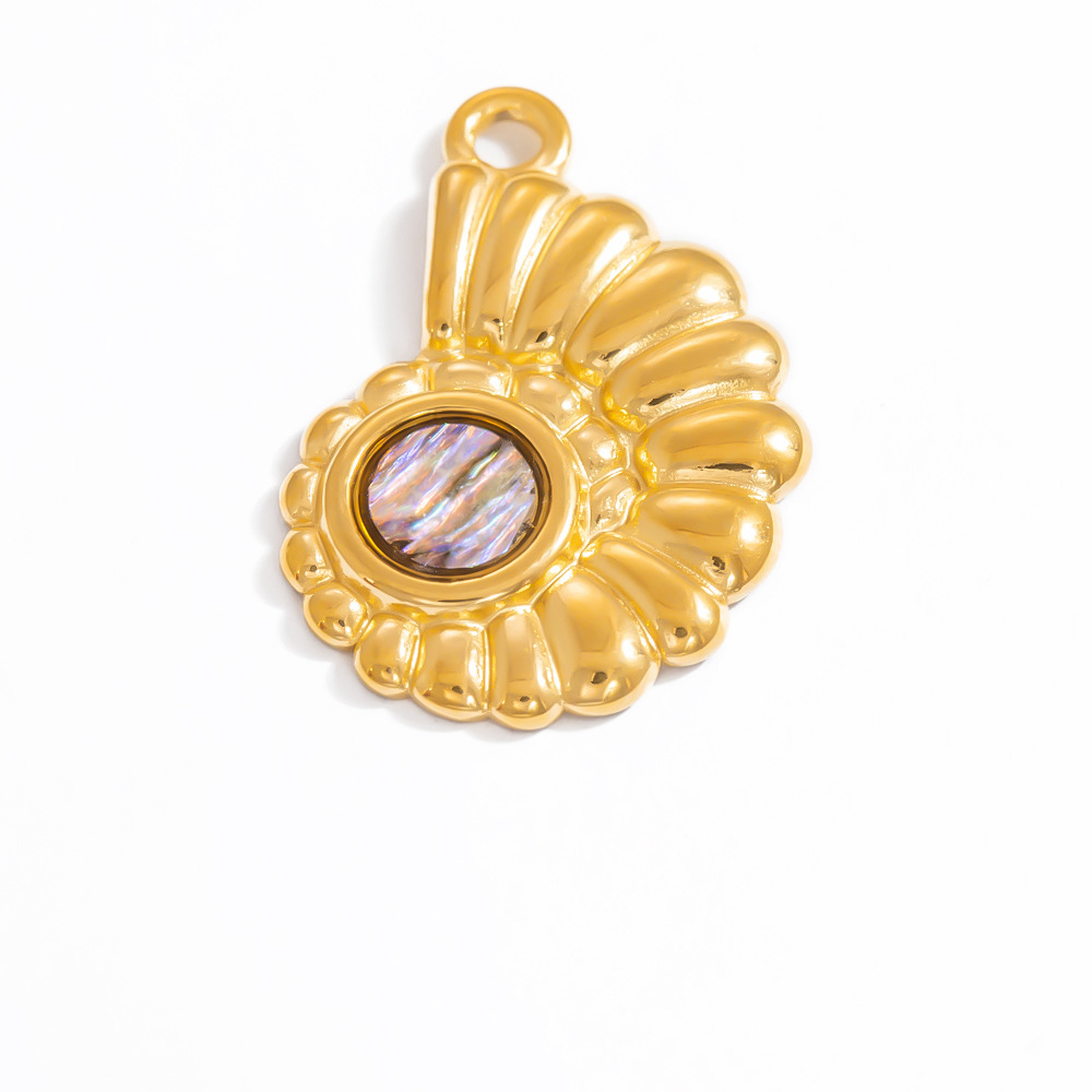 1 Piece Classic Series Delicate Marine Organism Shape Conch Stainless Steel Gold Color Women's Pendants h5Picture7