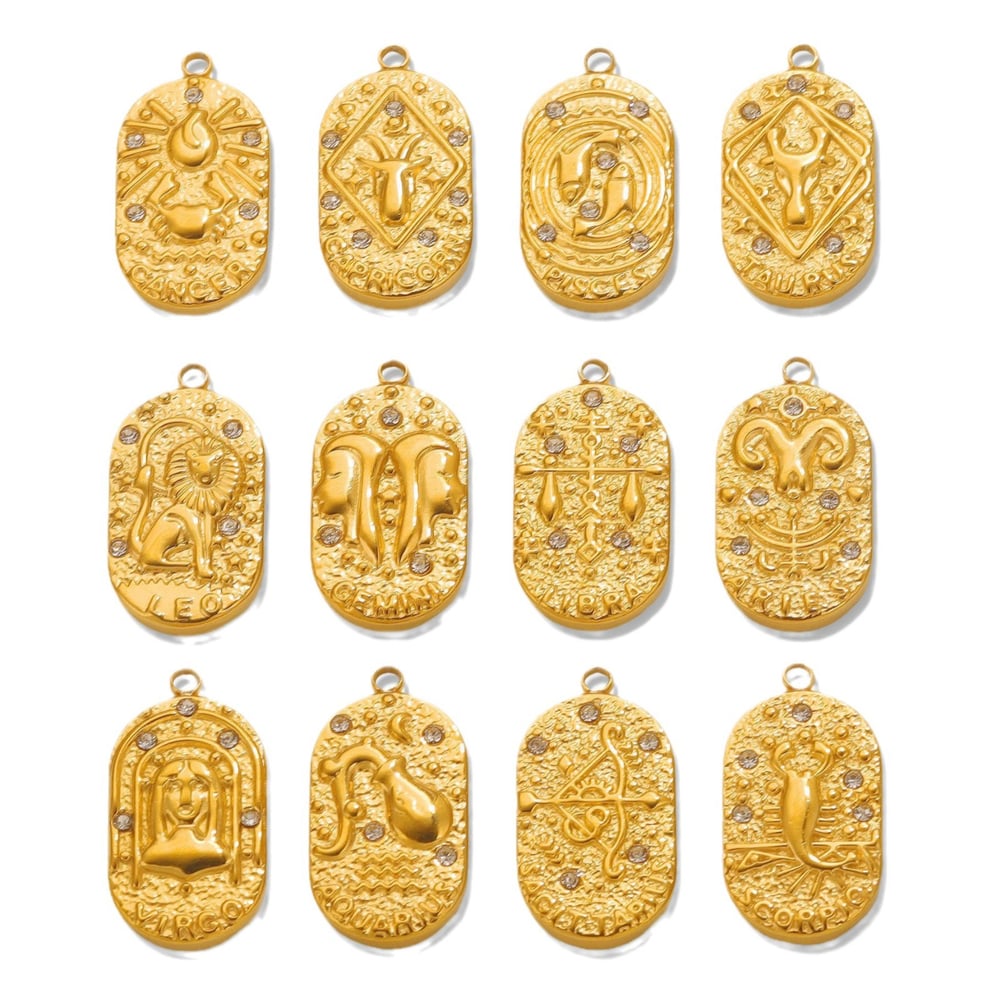 1 pair simple series retro geometric stainless steel  gold plated rhinestone women pendants h5Picture3
