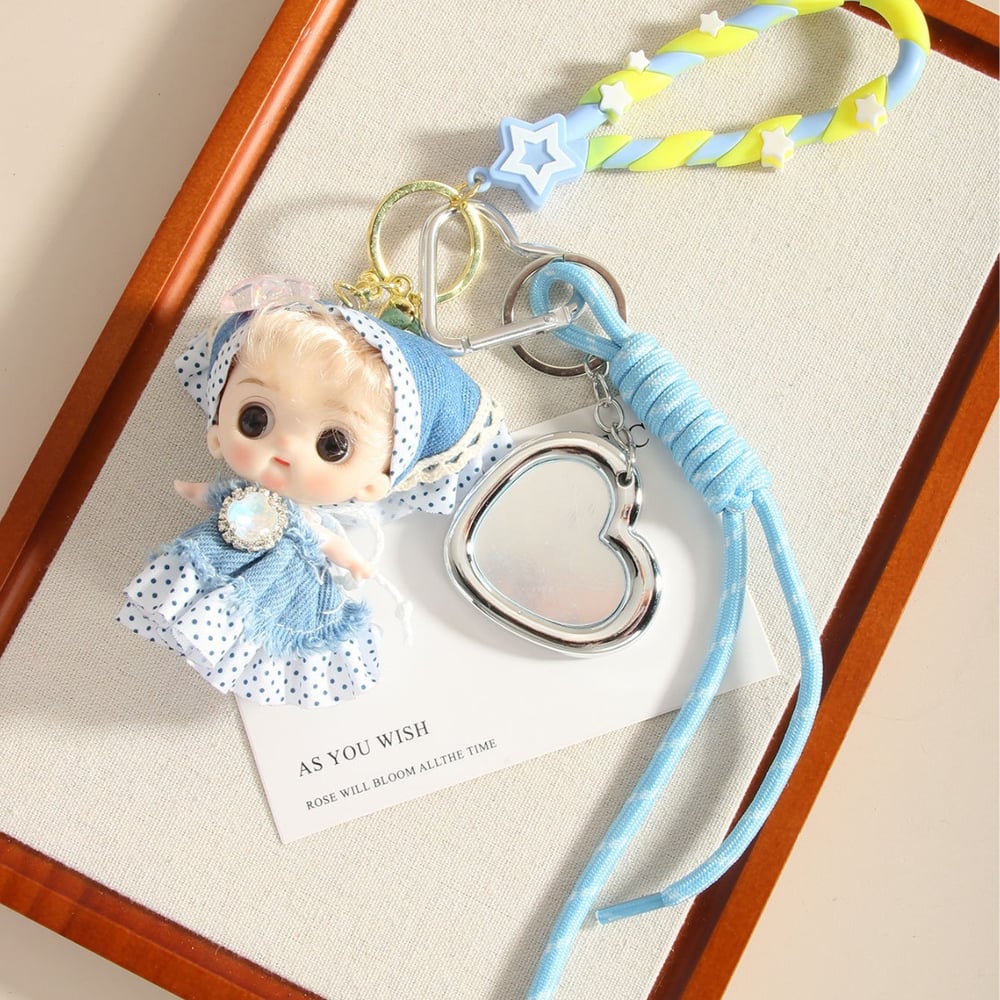1 Piece Fairy Series Sweet Polka Dots Clothers Doll Rayon Women's Bag Charms Picture3