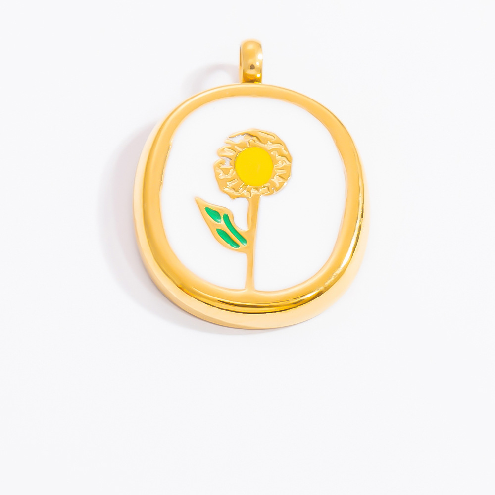 1 Piece Romantic Series Daily Butterfly Oil- Glazing Stainless Steel Gold Color Women's Pendants h5Picture8