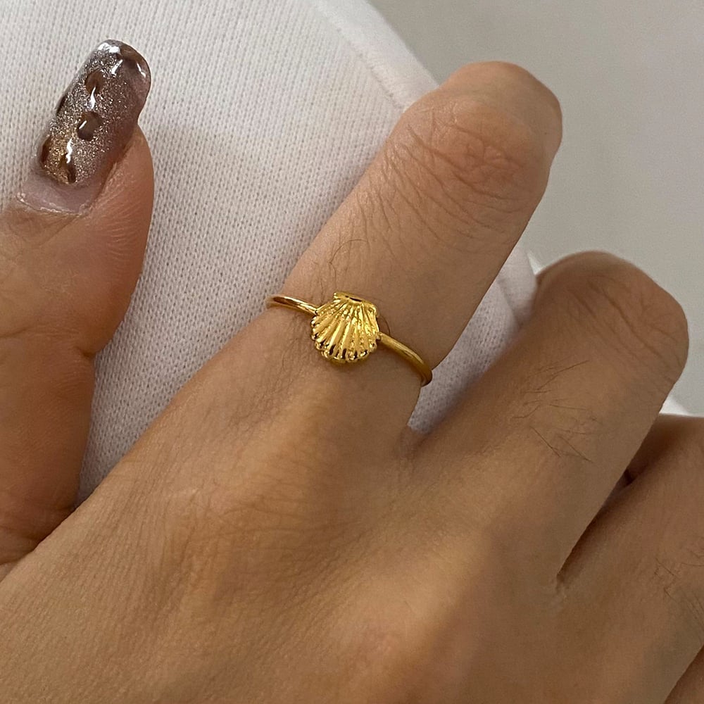 1 Piece Romantic Series Exquisite Conch Stainless Steel Gold Color Women's Ring Sets h5Picture7