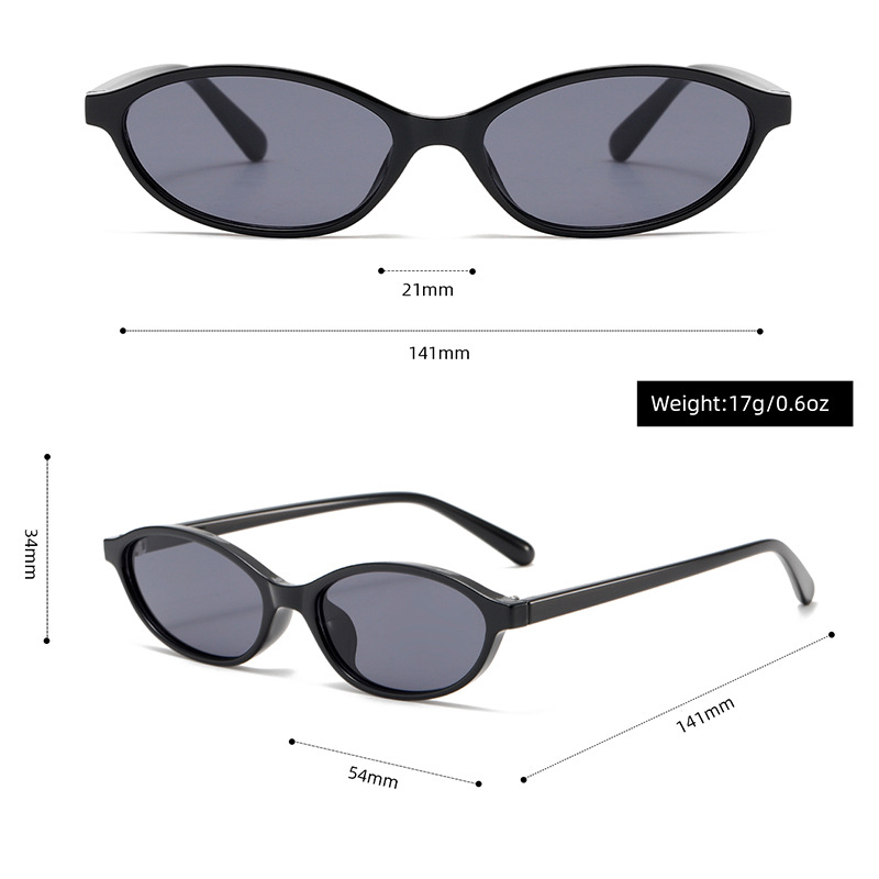 1 Pair of Stylish Oval Cat - eye Versatile Women's Sunglasses Picture10