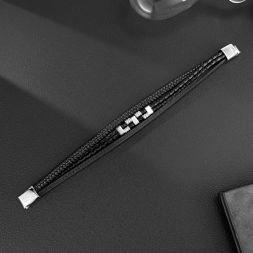 Pulseras de acero inoxidable para hombre, diseño geométrico punk, serie simple, 1 pieza Imagen8