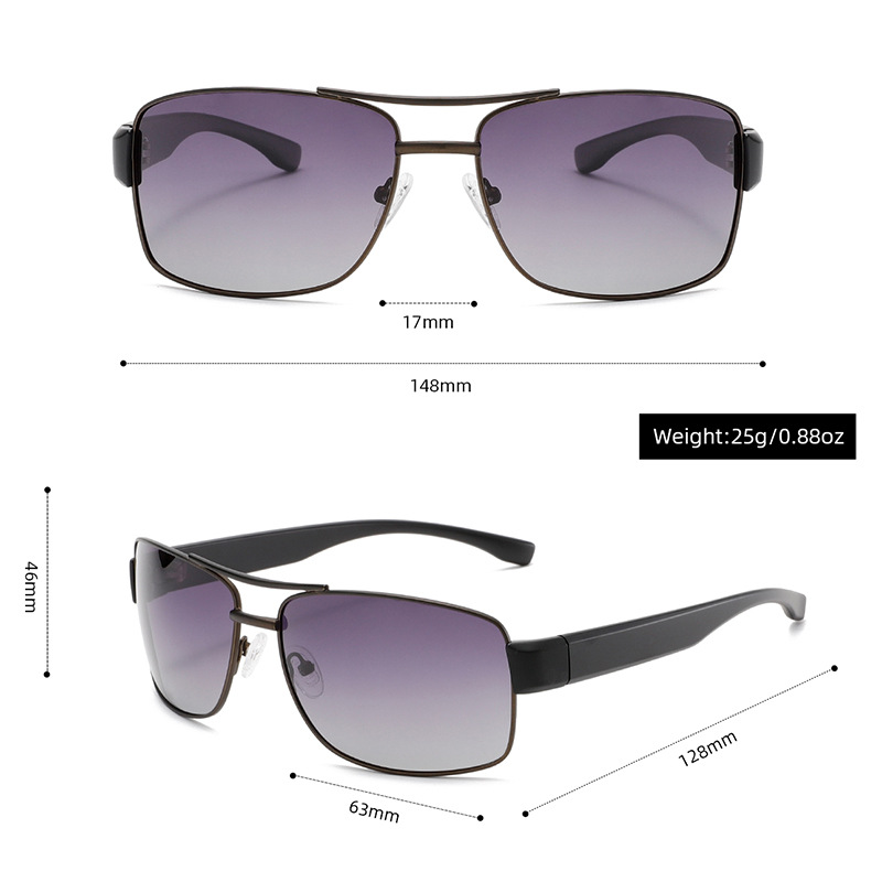 1 Pair of High - end Double - bridge Metal Women's Sunglasses Picture4