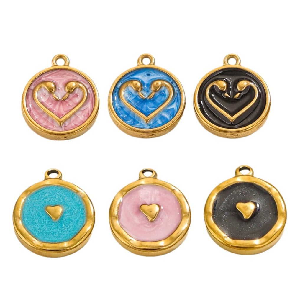 1 pair simple series retro heart  gold plated women pendants h5Picture6
