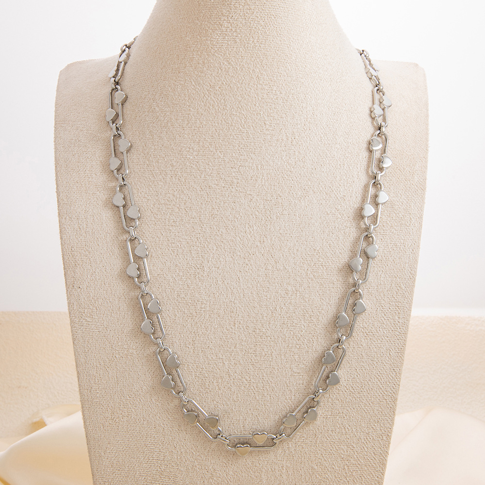 1 piece simple series daily heart stainless steel  gold color plated unisex pendant necklaces h5Picture4