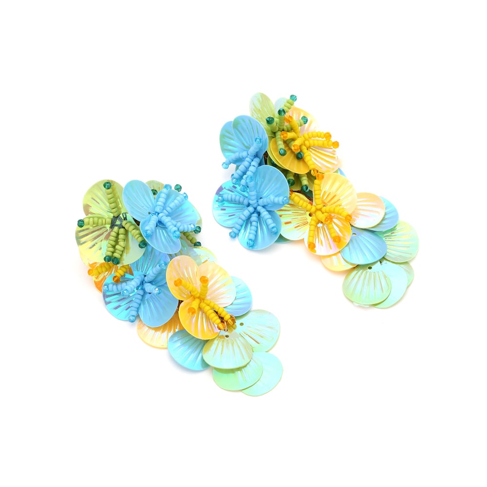 1 Pair Romantic Colorful Sequ Beads Flower Floral Earrings h5Picture4