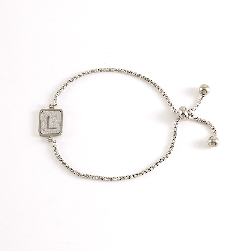 1 Piece Simple Series Daily Letter Steel  Women's Chain Bracelets h5Picture6