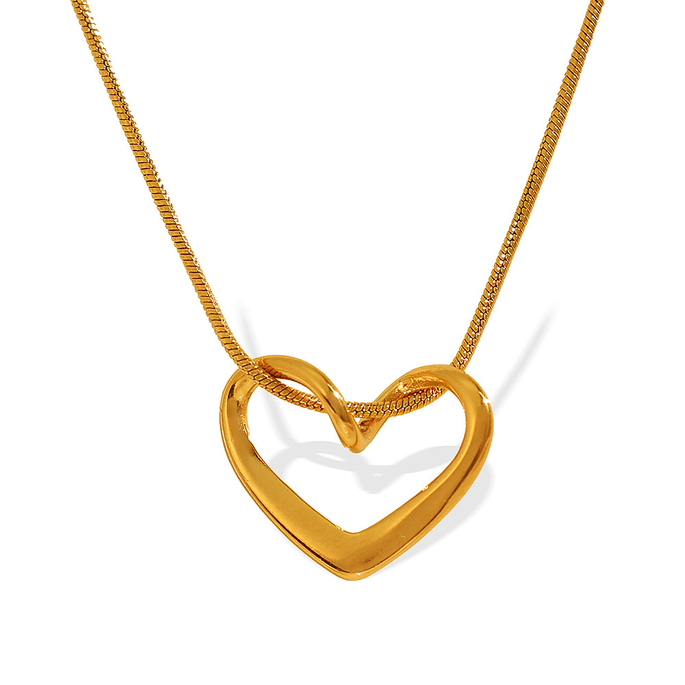 1 piece simple series simple heart stainless steel  gold plated women pendant necklaces h5Picture4