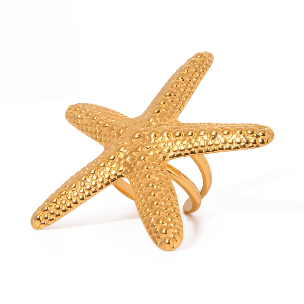 1 pair simple series vacation turtle stainless steel  gold plated women adjustable rings h5Picture5