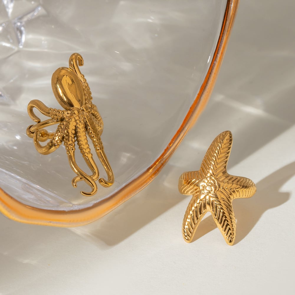 1 pair simple series vacation turtle stainless steel  gold plated women clip-on earrings Picture3