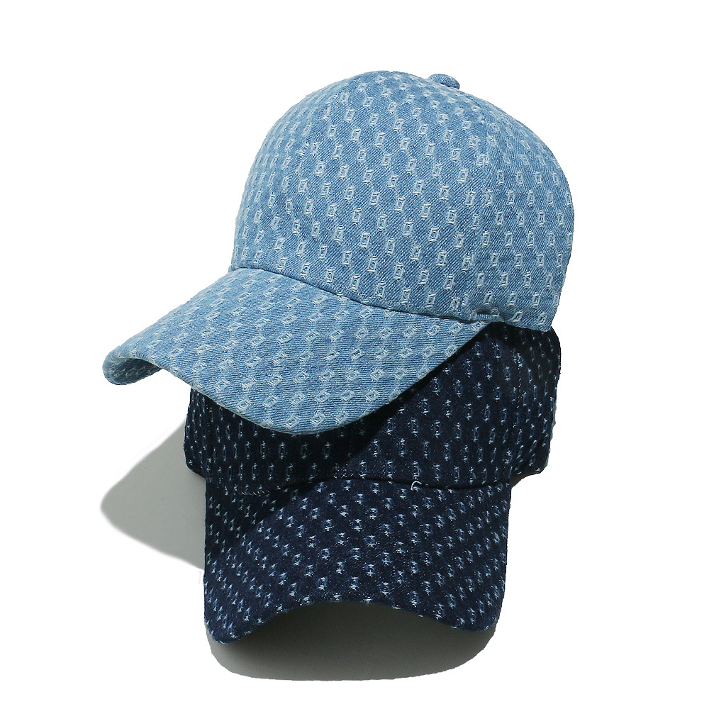1 Piece Retro Geometric Denim Baseball Cap Picture2