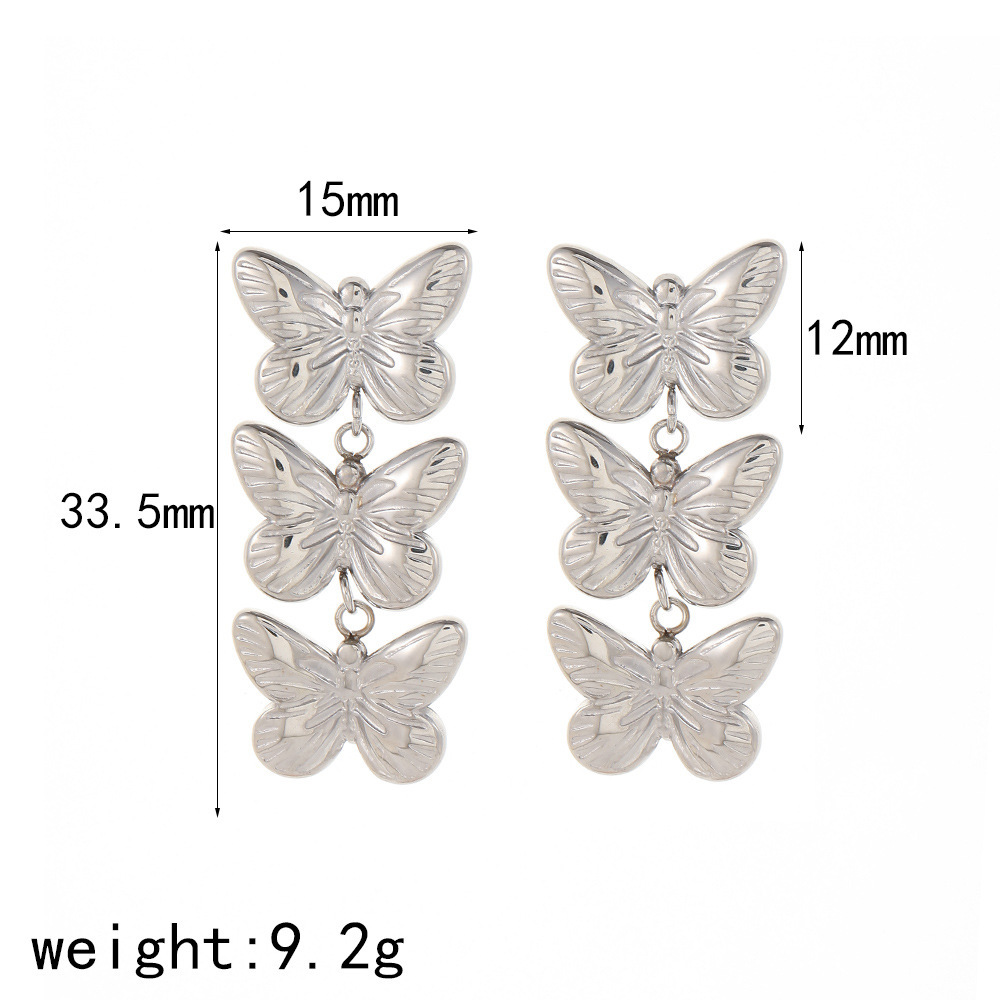 1 pair  style animal stainless steel  gold plated women stud earrings h5Picture5