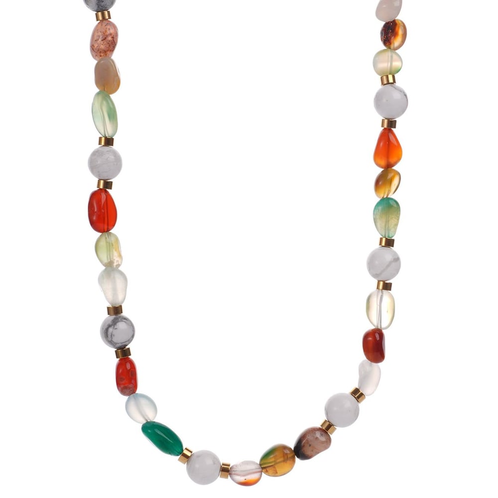 1 Piece Delicate Series Vacation Eye Pattern Natural Shell Stainless Steel Gold Color Women's random Beaded Necklaces h5Picture9