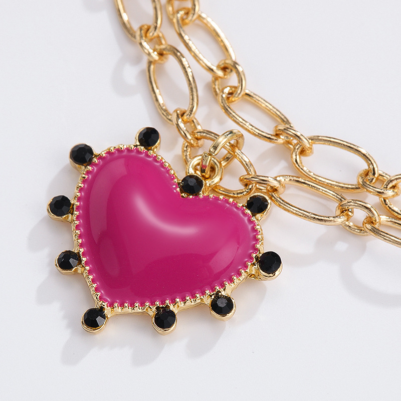 1 Piece Exquisite Series Sparkling Heart Shape Gold Color Alloy Women's Charm Bracelets Picture4