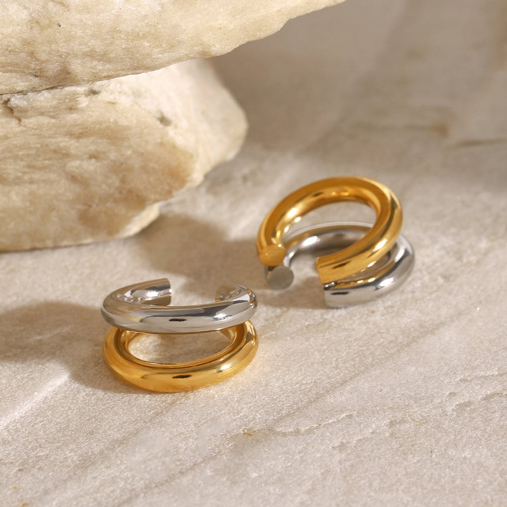 1 Pair Stainless Steel  Mixed Color Ear Cuffs h5Picture4