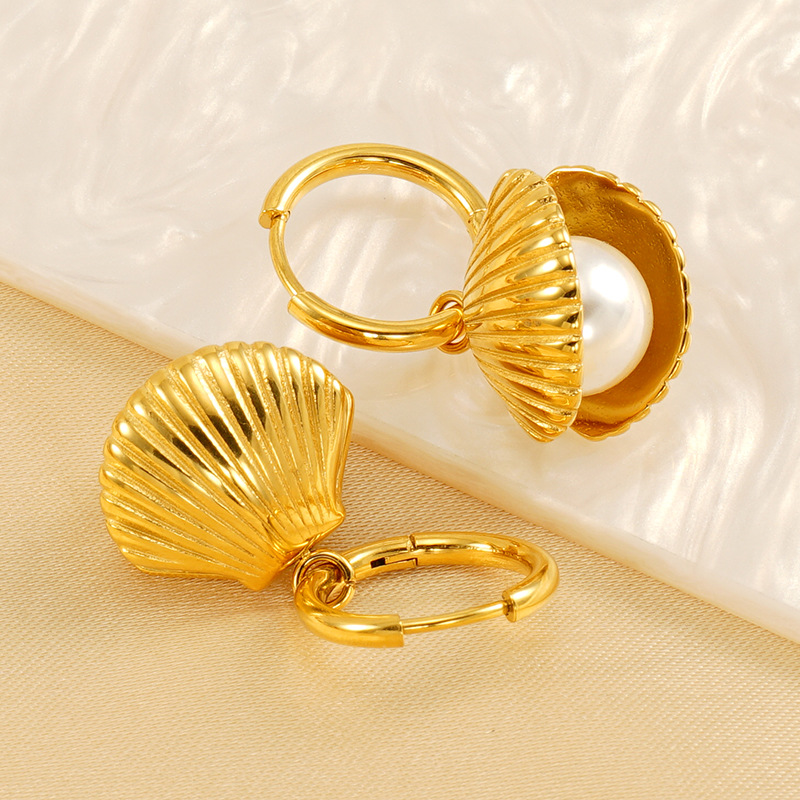 1 Pair Simple Temperament Pearl  Women's Pendant Earrings h5Picture3