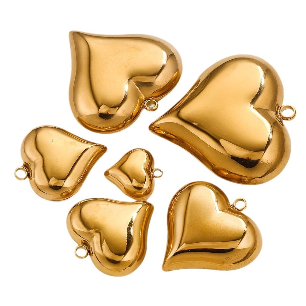 1 Piece Romantic Series Sweet Heart Stainless Steel Gold Color Women's Pendants h5Picture6