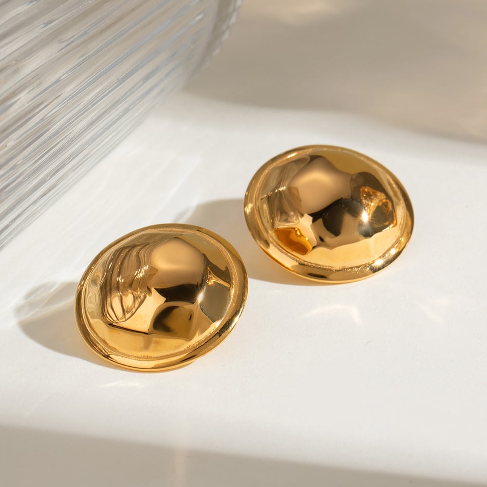 1 pair simple series simple geometric stainless steel gold plated women stud earrings h5Picture2