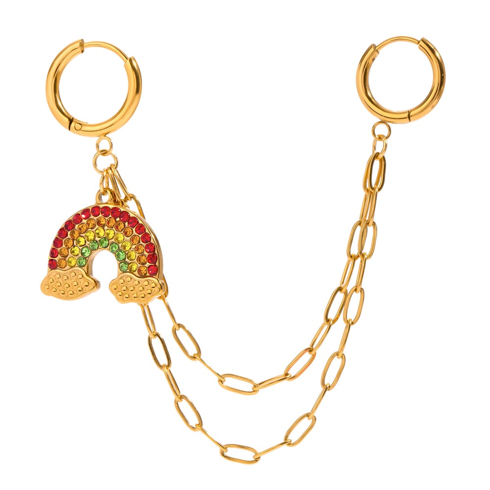 1 paio di pendenti da donna con strass in acciaio inossidabile placcato oro , serie romantica, geometrici, giornalieri Immagine5