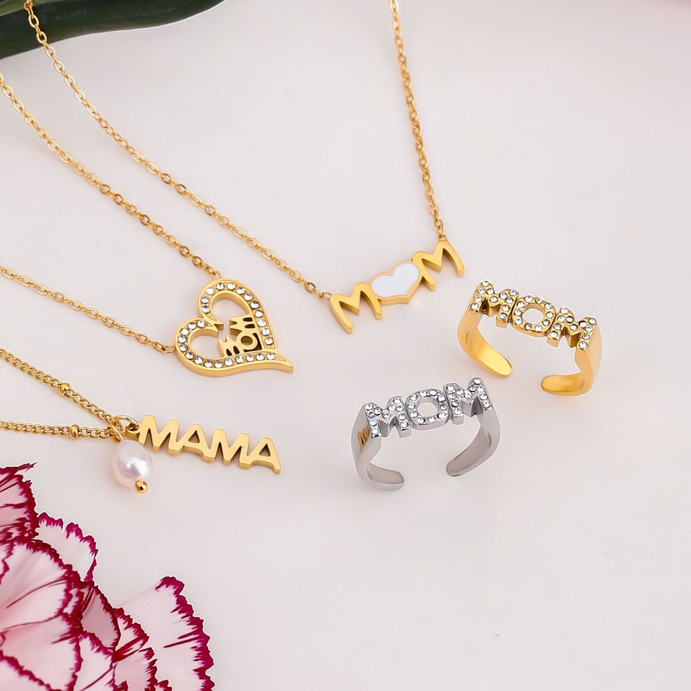 1 Piece Romantic Series Mother's Day Mom Letter Stainless Steel Women's Pendant Necklaces h5Picture5