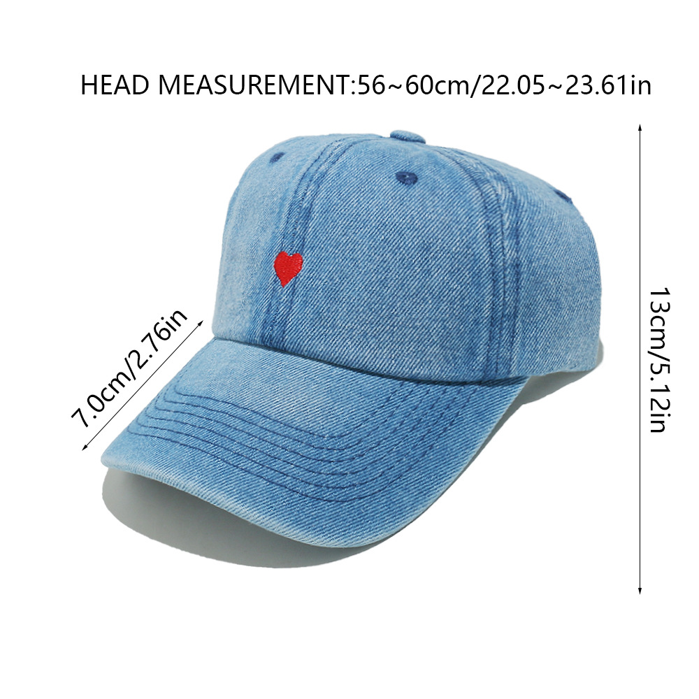 1 Piece Denim Love Embroidered Baseball Cap Picture8