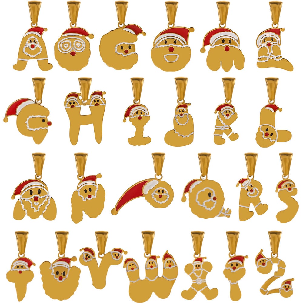 1 pair simple series cute cartoon titanium steel  gold plated unisex pendants h5Picture4