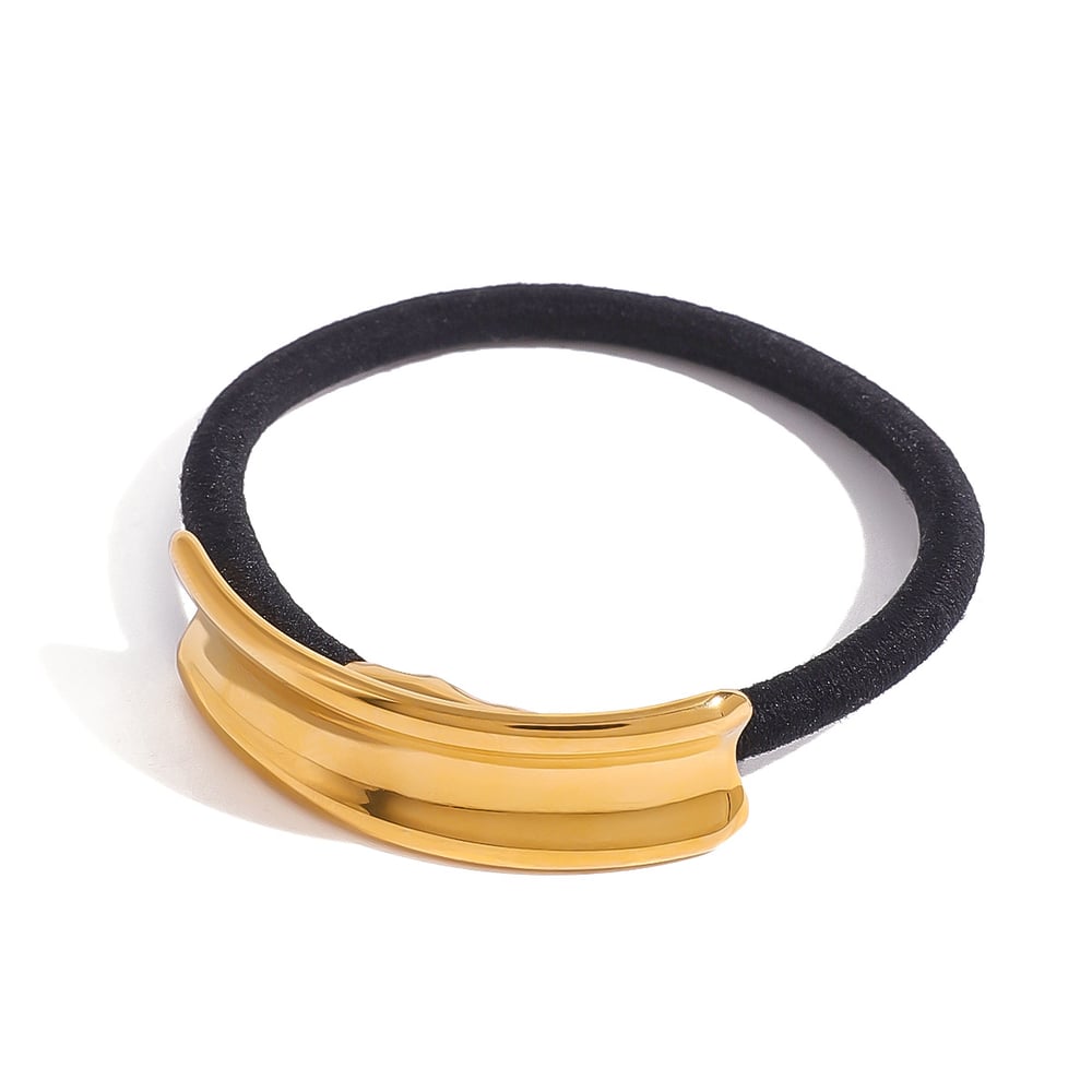 1 pair simple series daily geometric stainless steel  gold plated women hair bobbles h5Picture5