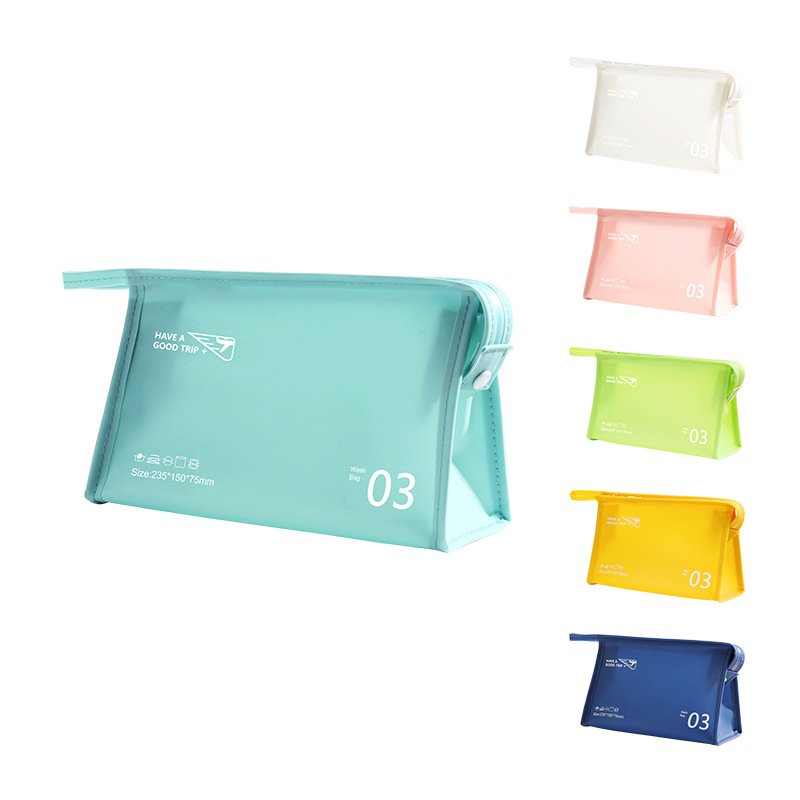 1 Piece Simple Series Daily Solid Color PVC Waterproof Makeup For Vacation Women's Bags h5Picture5