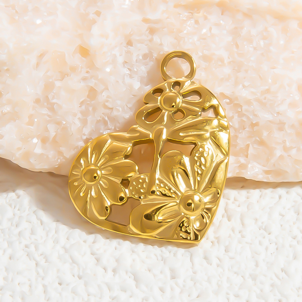 1 Piece Classic Series Vintage Geometric Stainless Steel Gold Color DIY Women's Pendants h5Picture3