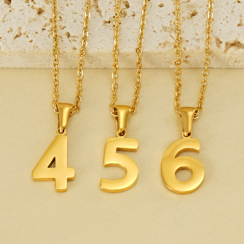 1 Piece Golden Simple Series Simple Letter Women's Pendant Necklaces Picture5