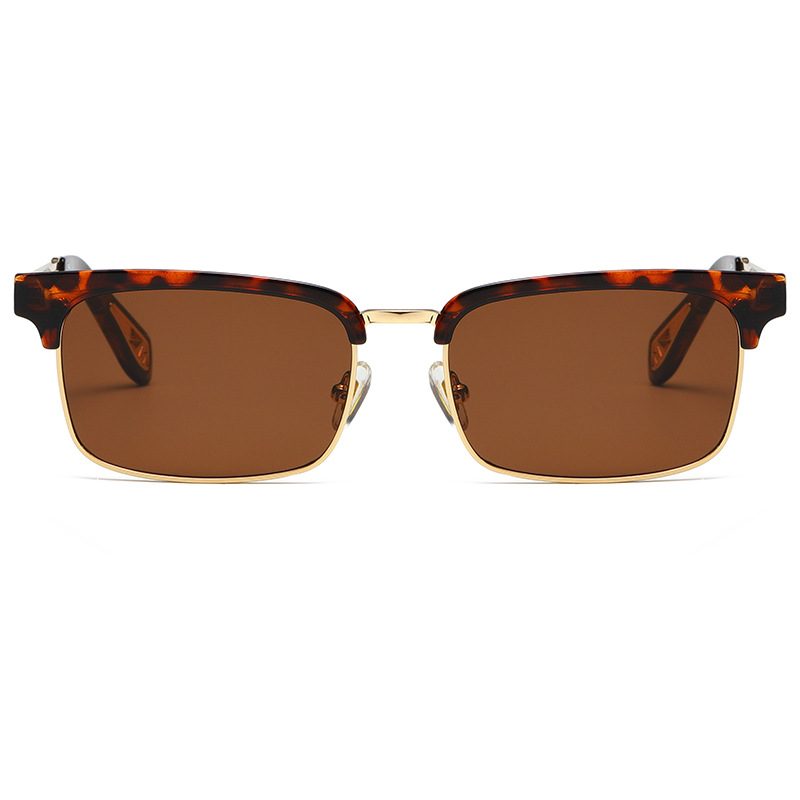 1 Pair Simple Series Daily Solid Color Semi - framed Stylish Women's Sunglasses h5Picture2