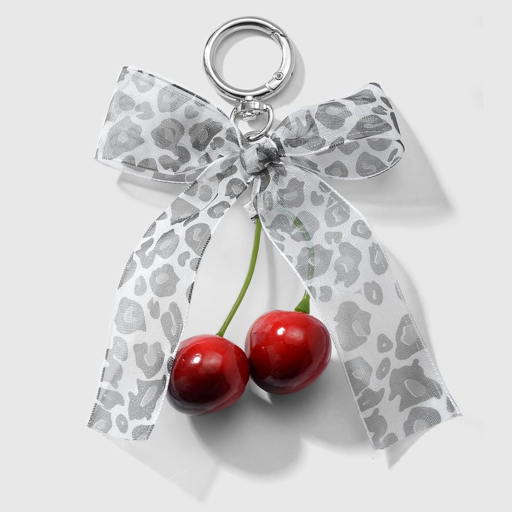 1 Piece Sweet Lace Leopard Bow Bag Charms h5Picture9