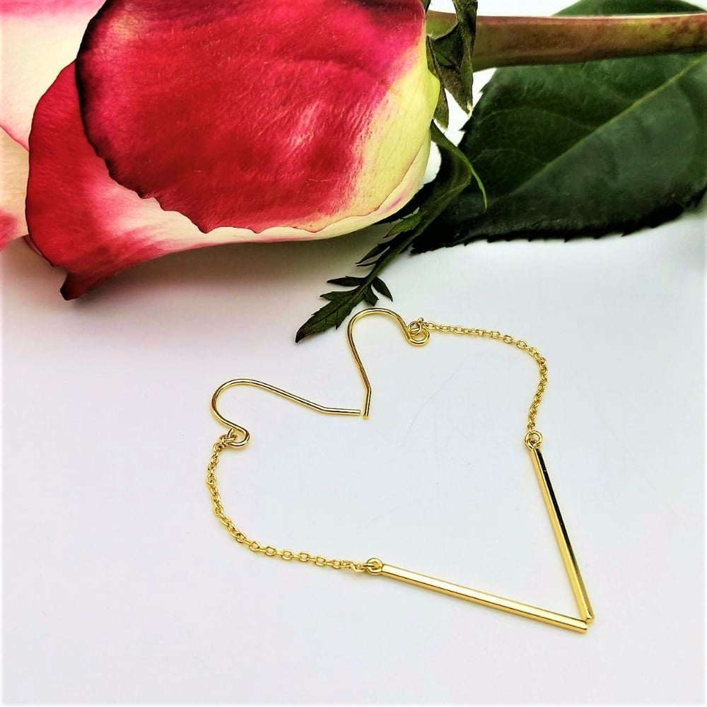 Orecchini da donna semplici a catena lunga h5Immagine3