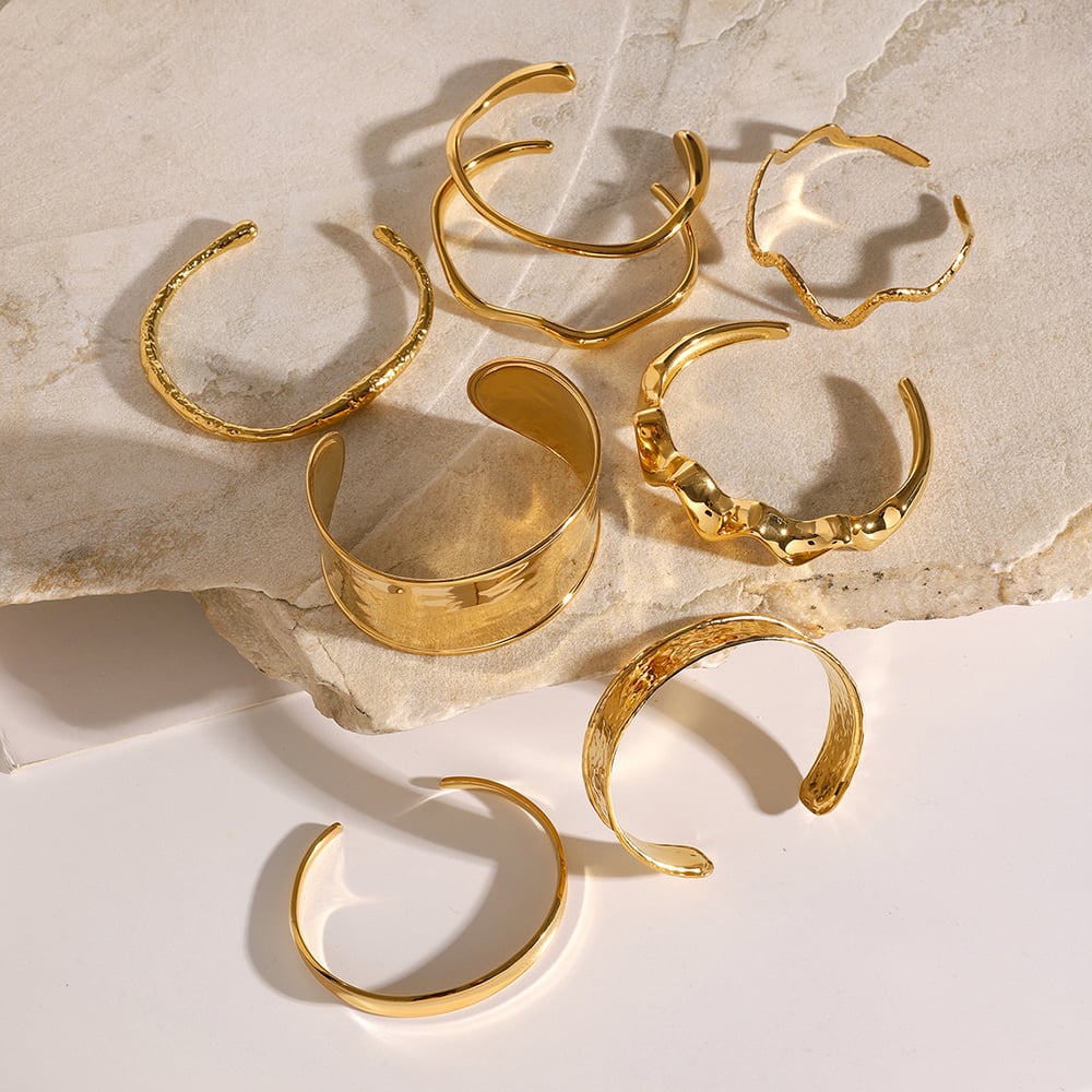 1 Piece Simple Series  style Geometric Stainless Steel Women Bangles h5Picture4