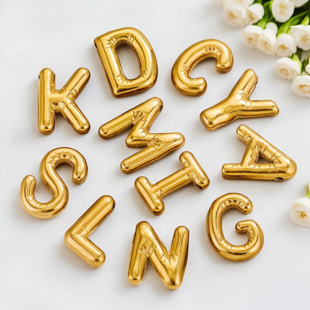 1 pair simple series simple letter  gold plated women pendants h5Picture3