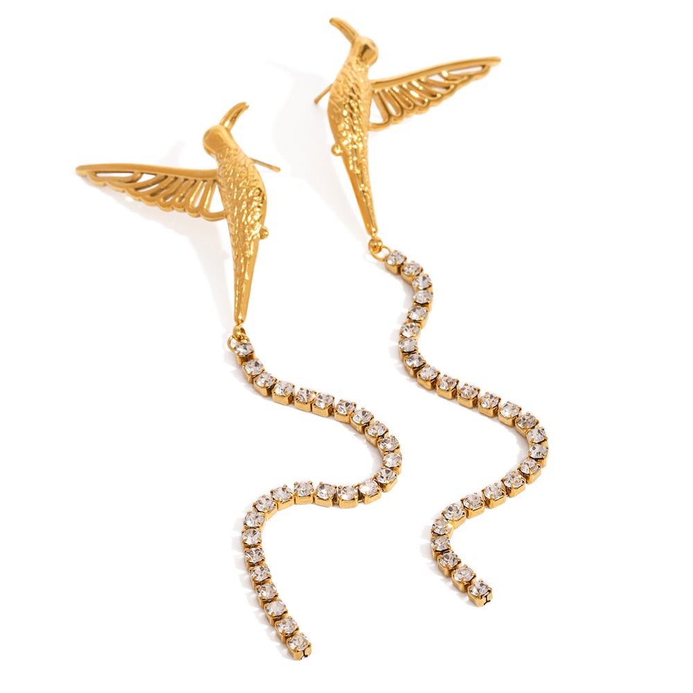 1 pair luxurious series retro animal stainless steel  gold plated women stud earrings h5Picture6