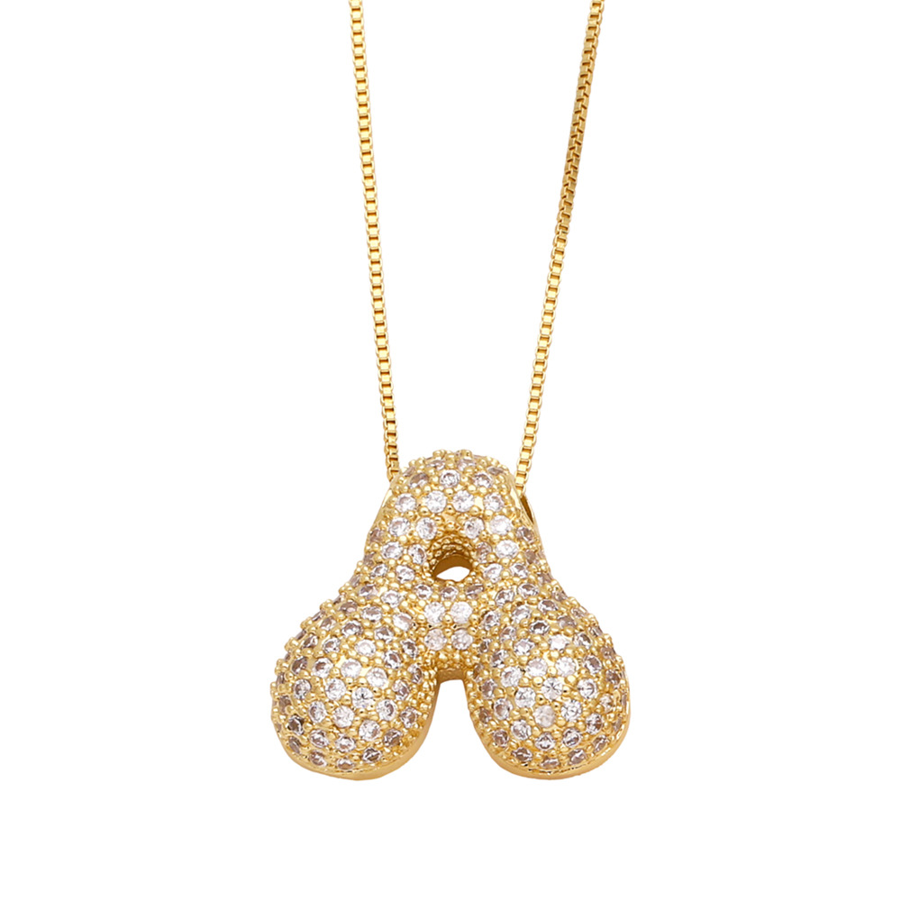 1 Piece Exquisite Series All-match Letter Copper Gold Color Stainless Steel Women's Pendant Necklaces h5Picture5