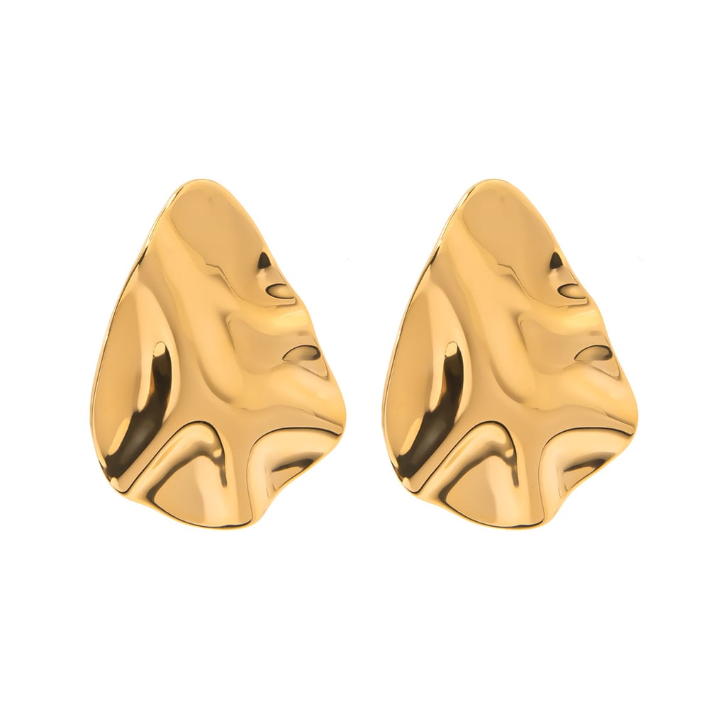 1 pair simple series casual geometric stainless steel  gold plated women stud earrings h5Picture5