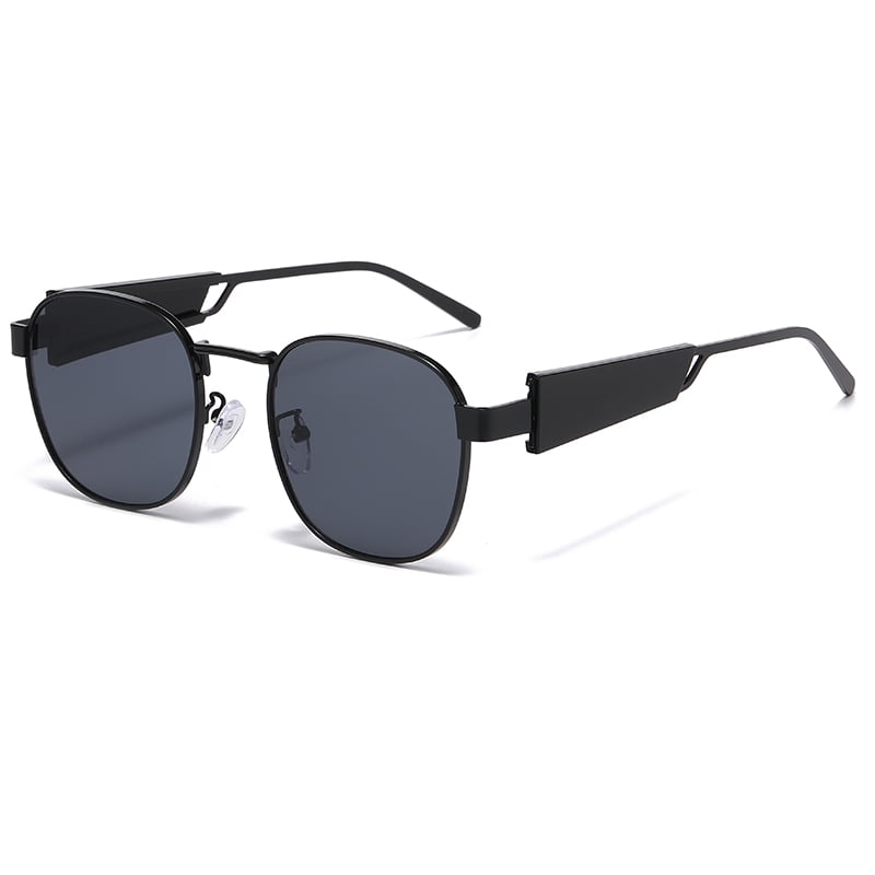 1 Pair of Wide Rimmed Fashionable Metal Frame Sunglasses Picture2