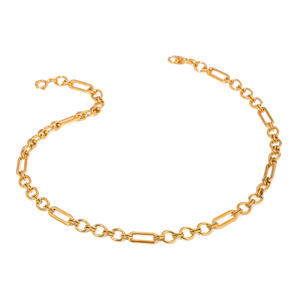 1 piece simple series classic chain stainless steel  gold plated women chain necklaces Picture6