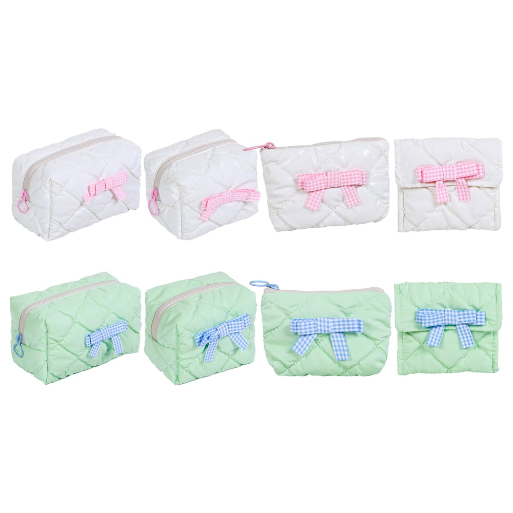 1 Piece Sweet Series Plaid Romantic Bow Knot Lightweight Women's Cosmetic Bags h5Picture10