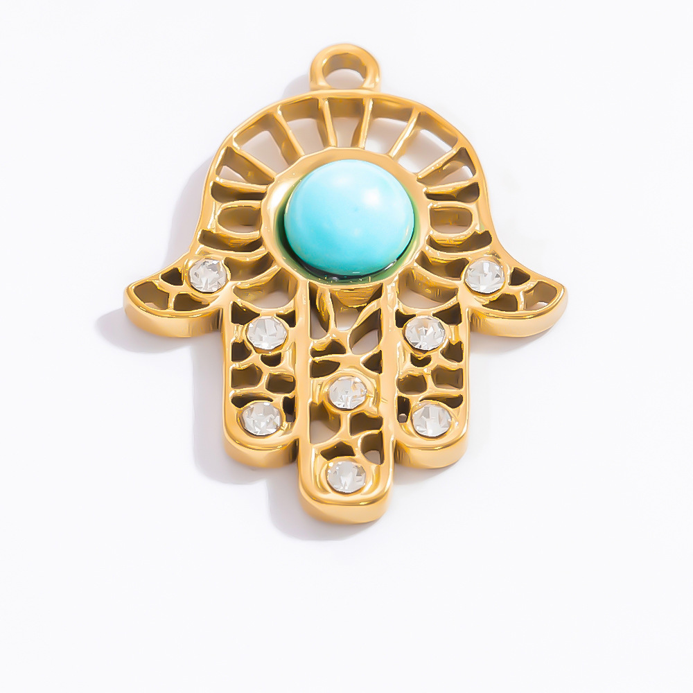 1 Piece Luxurious Series Delicate Eye Pattern Personalized Stainless Steel Gold Color Women's Pendants h5Picture6