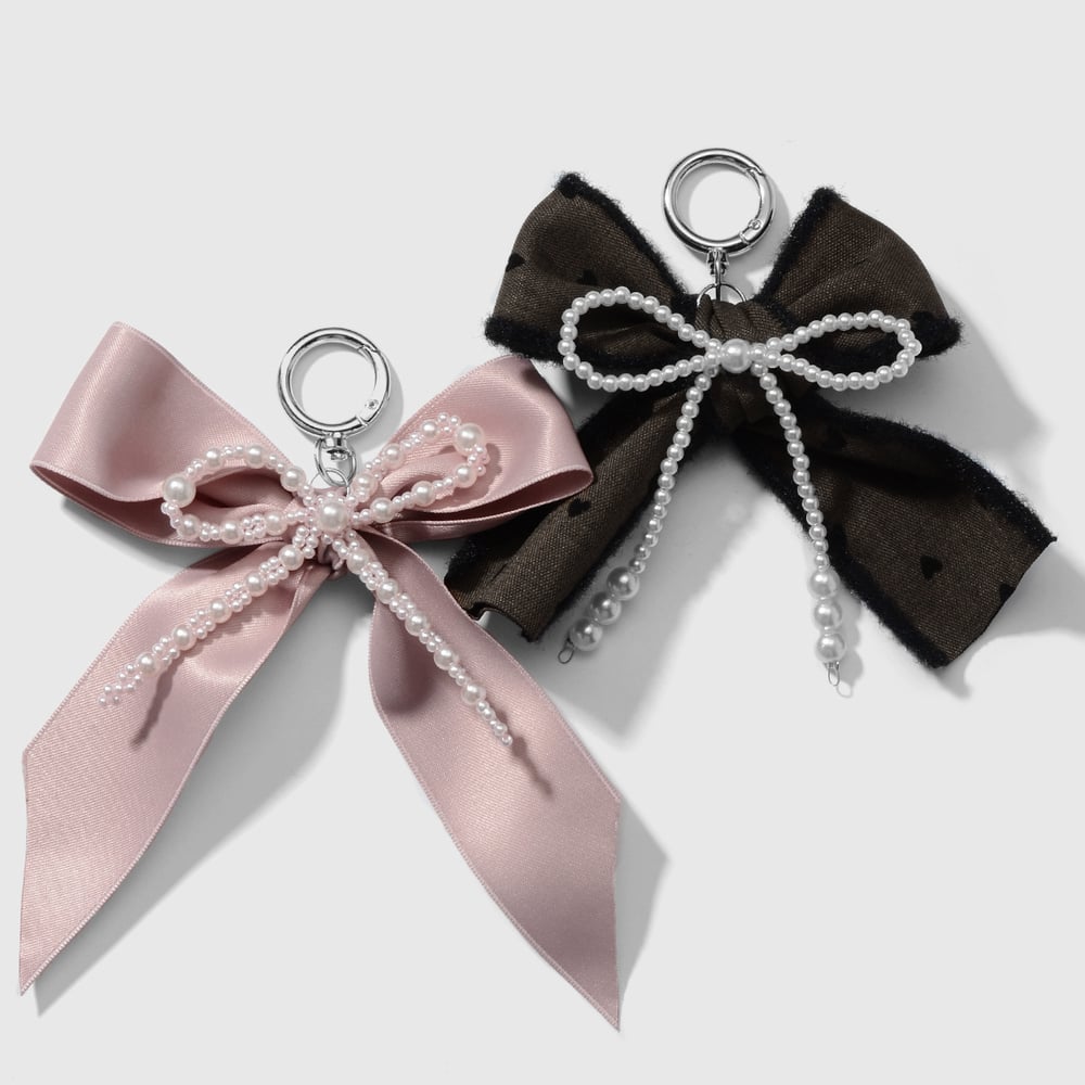 1 Stück Romantische Serie Süße Schleife Knoten Harz Künstliche Perle Damen Tasche Charms h5Bild3