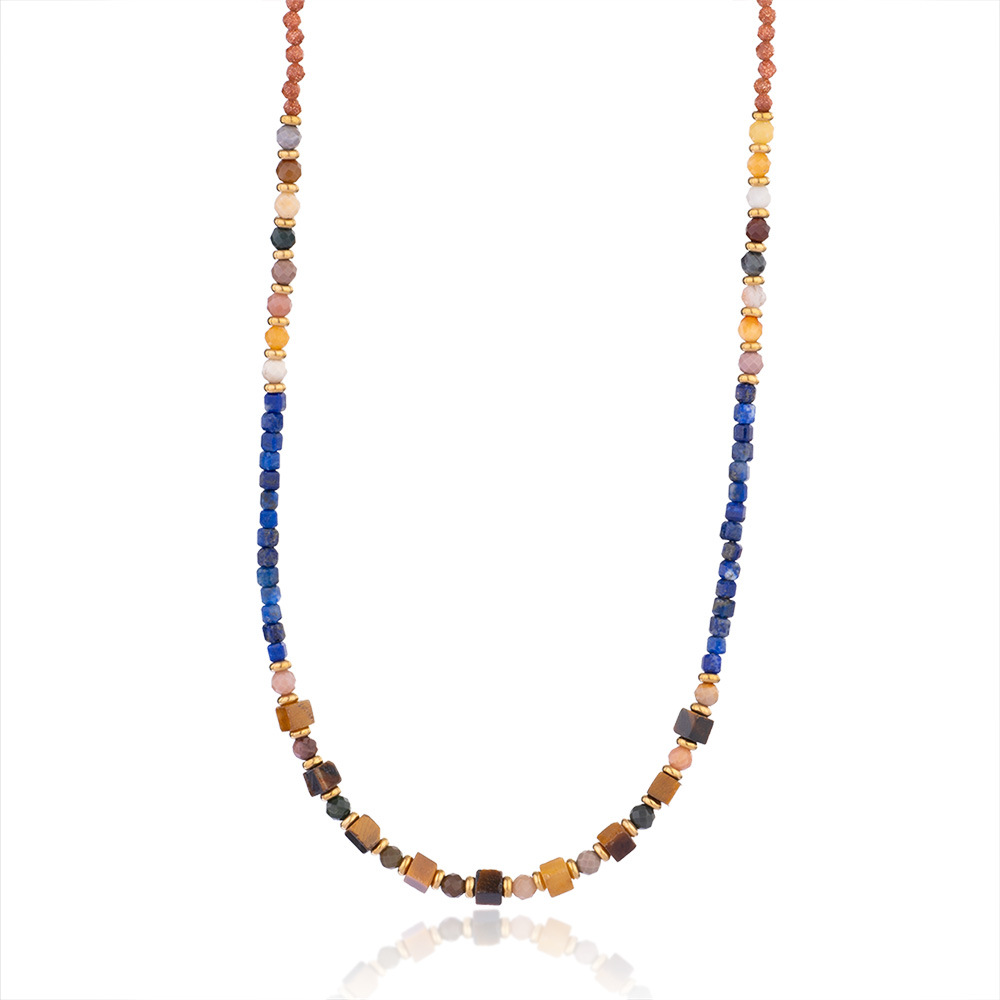 1 Piece Bohemia Style Classic Beads Stainless Steel Tiger's-eye Natural Stone Women's Beaded Necklaces Picture8